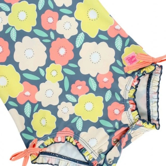 Ruffle Butts Colorful Floral Rashguard - Picture 3 of 8